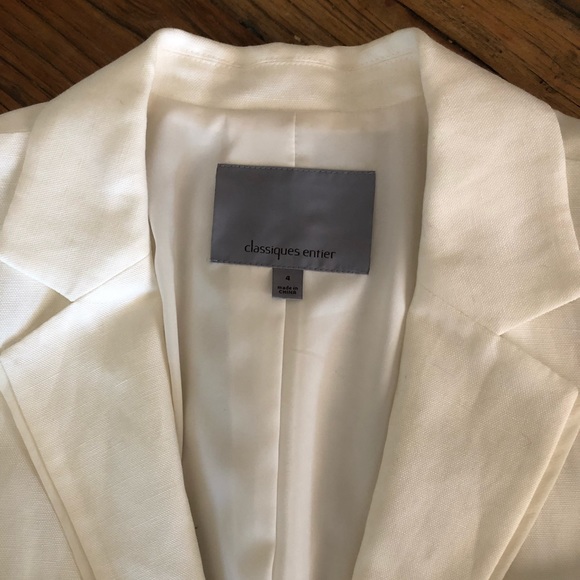 Classiques Entier White Linen Blazer - Picture 2 of 6